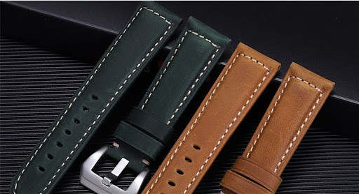Title 3, Crazy Horse Leather Pin Buckle Watch Strap in 2...