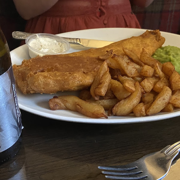 GF Fish and Chips and GF beer