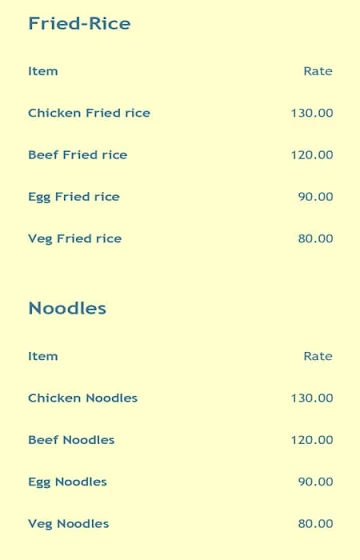 Mughal Biriyani menu 