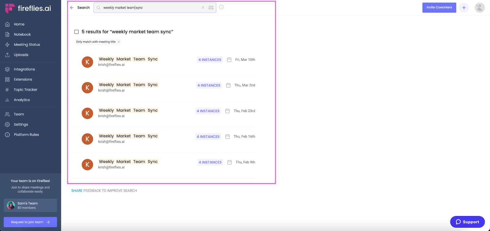 How to view your Google Meet history - Searching meetings by titles/subjects