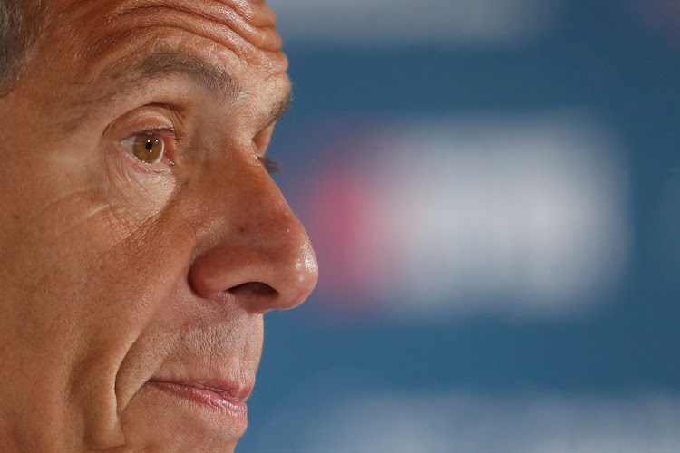 New York Governor Andrew Cuomo speaks while making an announcement during a news conference at Jones Beach State Park in Wantagh, New York, U.S., May 24, 2021. REUTERS/Shannon Stapleton/File Photo