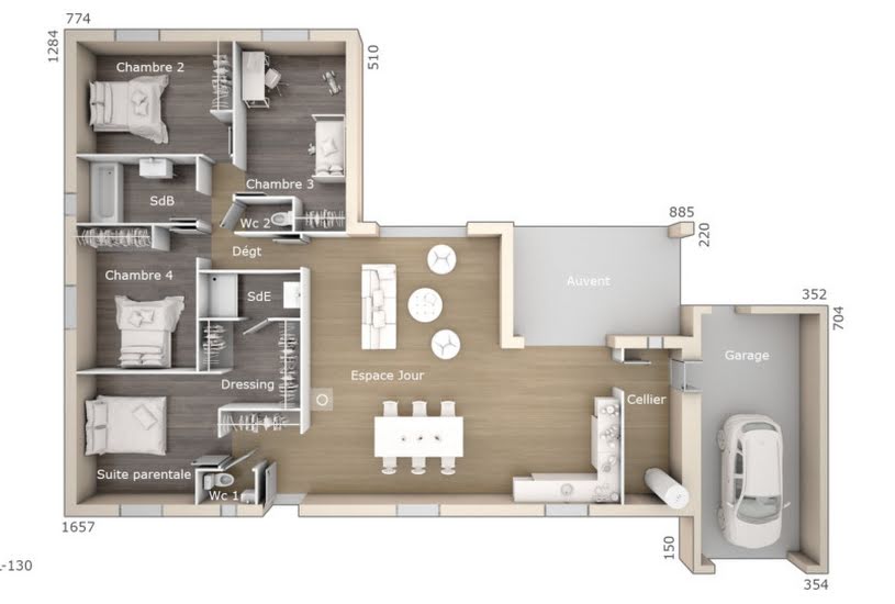  Vente Terrain + Maison - Terrain : 1 000m² - Maison : 130m² à Langlade (30980) 