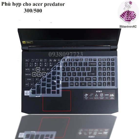 Miếng Silicon Bảo Vệ Bàn Phím Laptop Acer Predator Helios 300/500 Khỏi Bụi Bẩn, Nước.