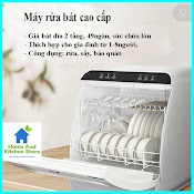 Máy Rửa Bát Kèm Sấy Khô Và Khử Khuẩn - Máy Rửa Chén Mini 1000W Dùng Cho Gia Đình 1 - 8Người, Với 8 Vòi Phun Nước Siêu Mạnh