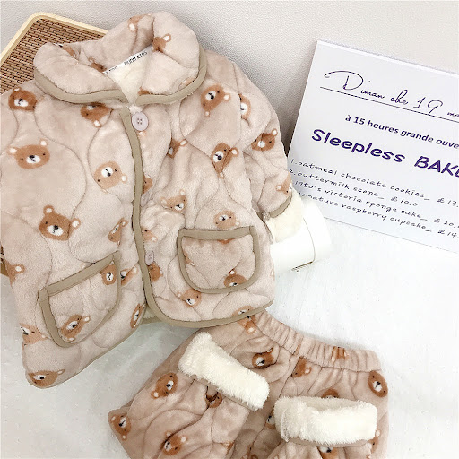 Title 1, Childrens Pajamas Three Layer Thickened Coral ...