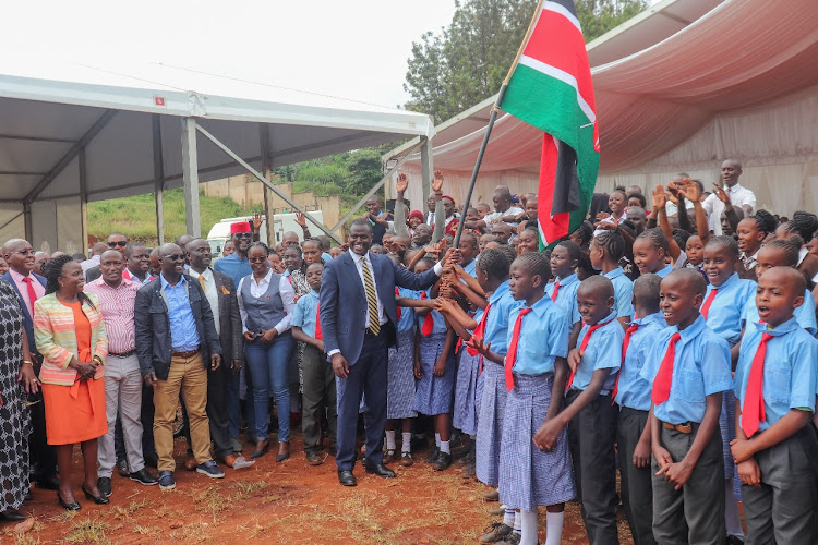 Kiharu MP Ndindi Nyoro during the launch of Masomo Bora Programme in the constituency