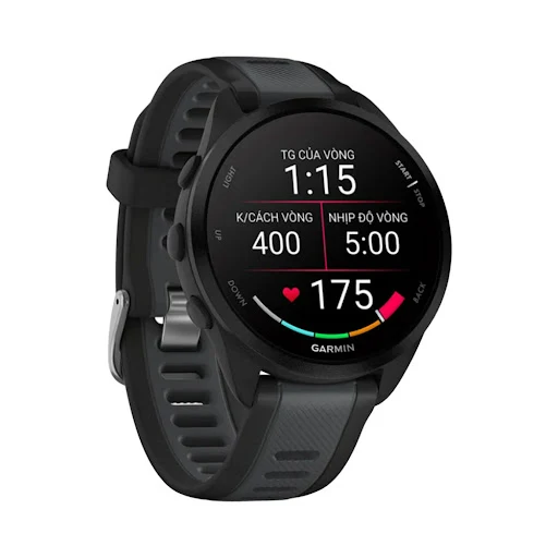 Đồng hồ Garmin Forerunner 165 Music, GPS, WiFi, Đen/Slate, SEA/KOR (010-02863-B0)