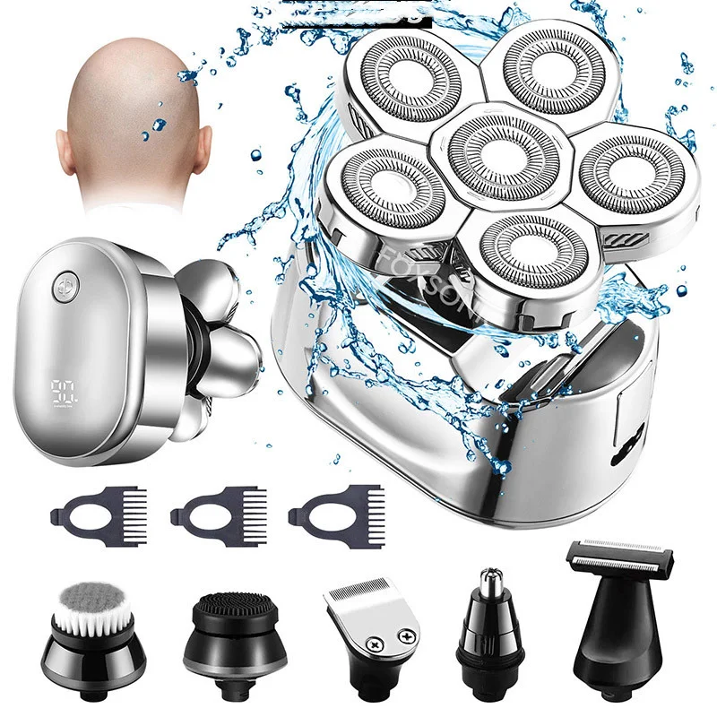 Title 1, Six-Blade Electric Shaver, Bald Hair Clipper, C...