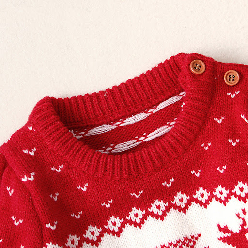 Title 2, Baby Girls Sweater Christmas Elk Print, soft an...