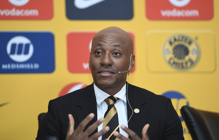 Kaizer Chiefs sporting director Kaizer Motaung Jnr during the Kaizer Chiefs press conference at FNB Stadium on May 26.