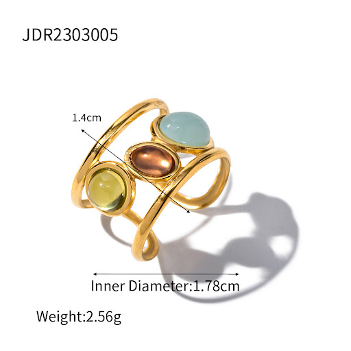 Title 4, Stainless Steel Gold-Plated Adjustable Tricolor...