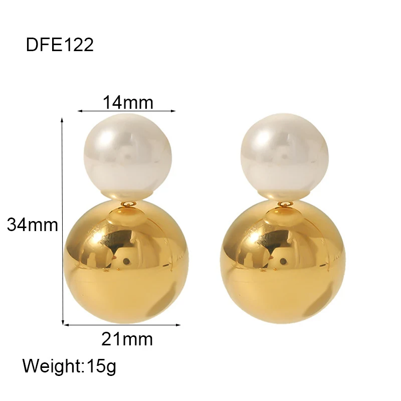 Boucles d'oreilles perles rondes, acier inoxydable en forme de C, tendance et polyvalentes, idéales pour toutes les occasions, rehaussez votre look.