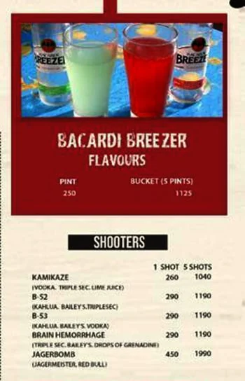 Adda by Striker menu 