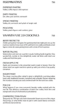 Insomnia, Taj Vivanta menu 3