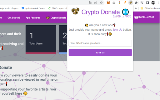 Crypto Donate Extension