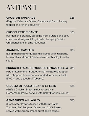 Caffe Allora menu 