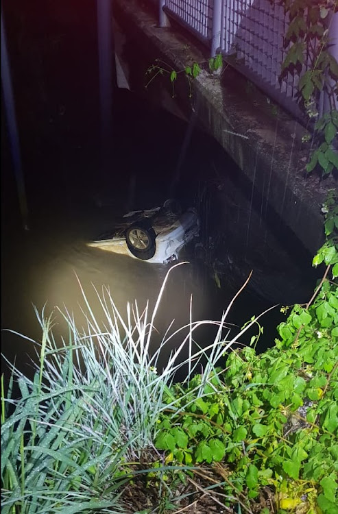 New Year's Eve almost ended tragically for five people in a car that drove off a bridge in Johannesburg on December 31 2018.