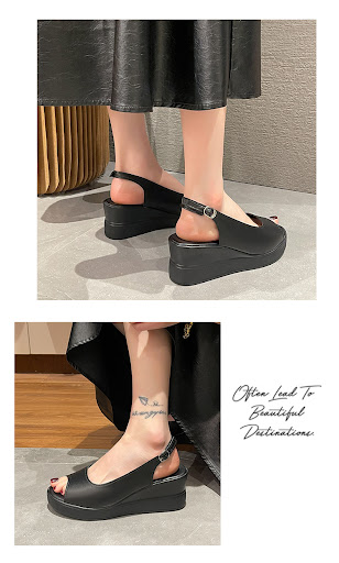 Title 5, Womens Fashion Wedge Buckle Height Increasing ...