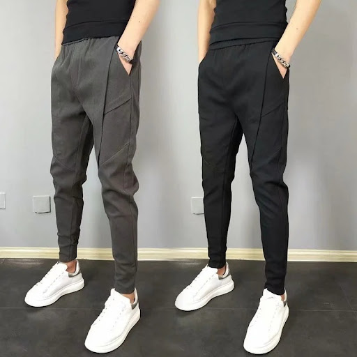 Title 2, Slim Harem All-match Casual Cropped Trousers wi...