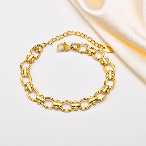 Title 2, Titanium Steel Ladies Fashion Circle Bead Brace...
