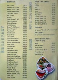 Thendral Restaurant menu 1