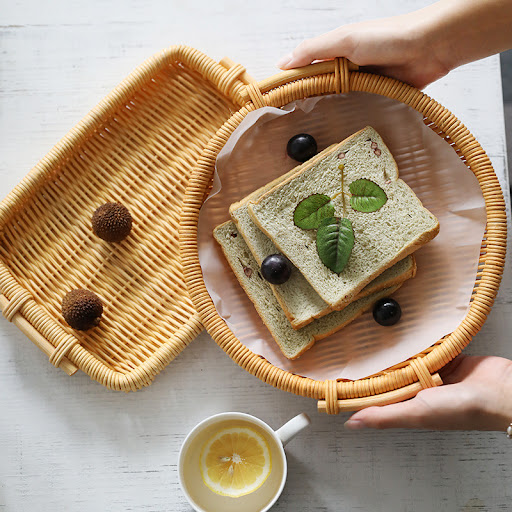 Title 4, Japanese Rattan Fruit Tray With Handle Storage ...