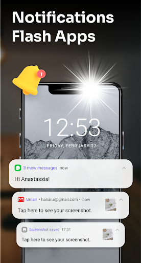 Screenshot Flashlight : SMS & Call Alert