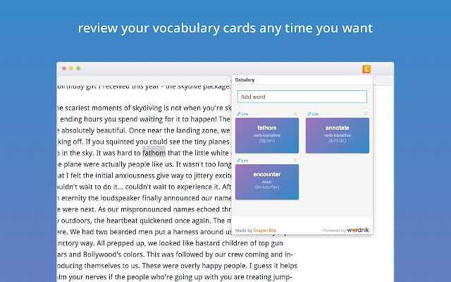 Cabulary - Vocabulary Flashcards