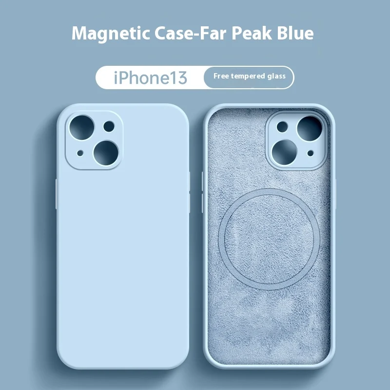 Étui de téléphone en silicone liquide magnétique sans fil. Résistant aux chocs, charge facile, prise en main confortable, protection parfaite pour votre mobile.