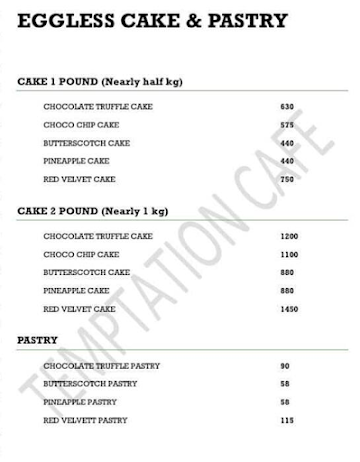 Cafe Temptation menu 