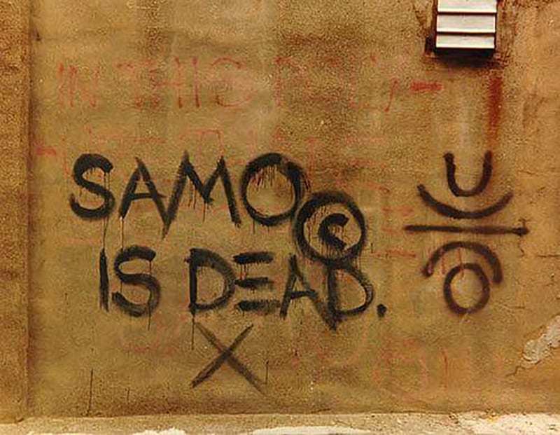 Basquiat’s first exhibition was at the 1980 DIY Times Square Show.