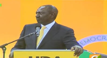 Deputy President William Ruto addressing UDA delegates at Kasarani on March 15, 2022