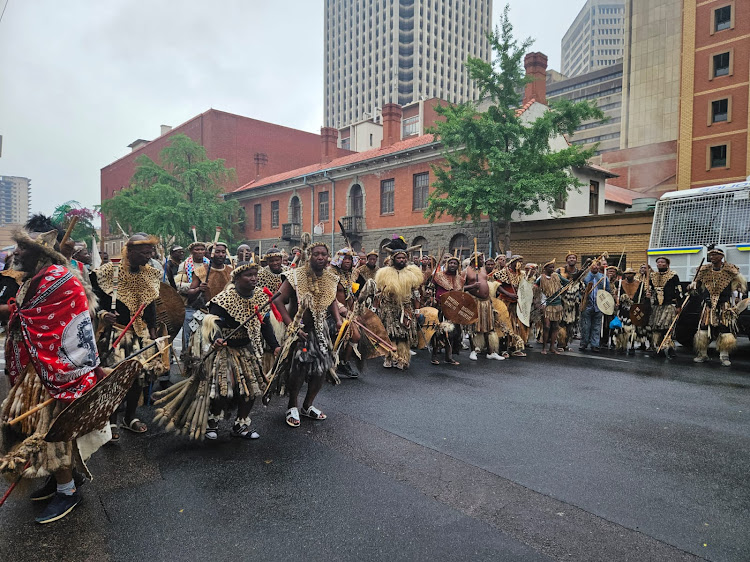 A group of amabutho and maidens travelled to Pretoria from KwaZulu-Natal on Monday for the court challenge by Prince Simakade Zulu against his half-brother, King Misuzulu KaZwelithini, for the Zulu throne.