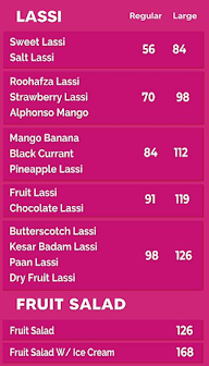 The Lassi Corner menu 1