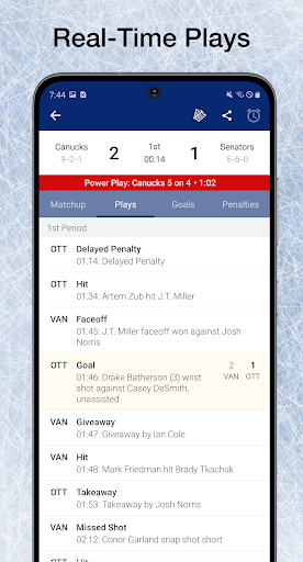 Screenshot Scores App: NHL Hockey Scores