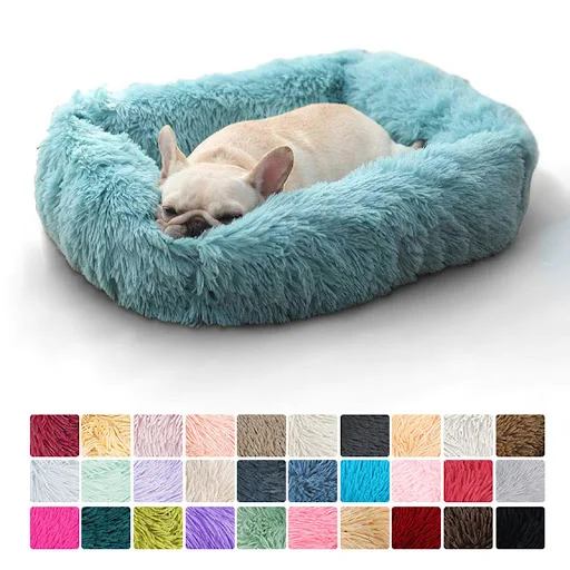Rectangle Plush Dog Bed Winter Warm Mat Small Medium Big Pet Cat Dog Bed Kennel Puppy Sofacama Cat Cushion Pets Sofa Acc