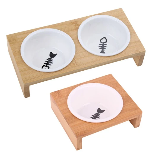 Cat Feeder Bowl Water Bowl with Holder Stand Multi-functional Cat Feeding Bowl