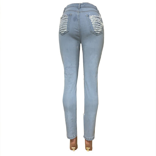 Title 7, Womens fringed ripped elastic skinny jeans. Co...