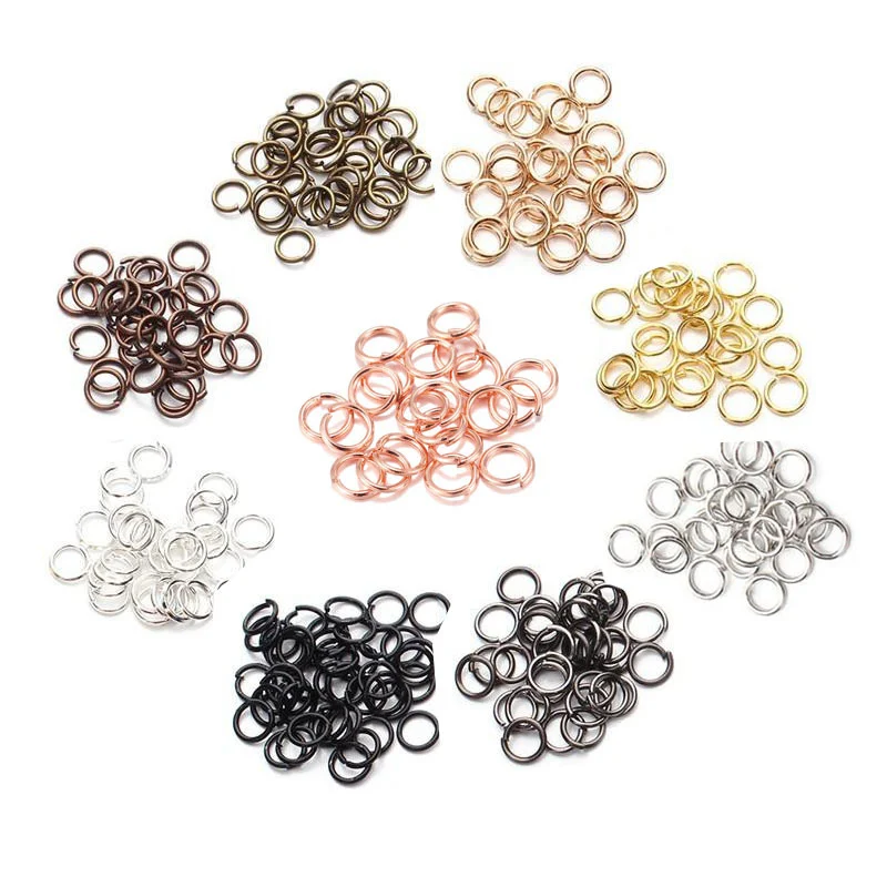 100 Anneaux en forme de O de différentes tailles. Anneau brisé, cercle unique en fer, anneau de connexion en C. Accessoires d'ornementation DIY pour vos créations.