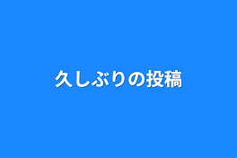 久しぶりの投稿