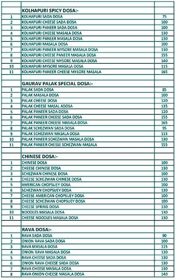 Gaurav Sweets And Namkeen menu 