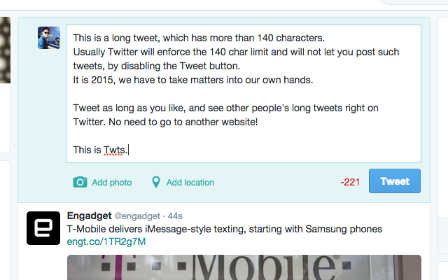 Twts - tweet as long as you like Preview image 1