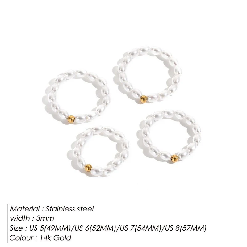Eenvoudige, elegante parelring voor dames, modieus design, ideaal voor een tijdloze en stijlvolle uitstraling.