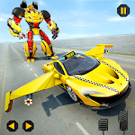 Cover Image of Descargar Flying Car Robot Shooting: Taxi Car Transformation  APK