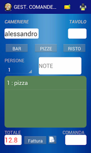 COMANDE RISTO BAR PIZZA TRIAL