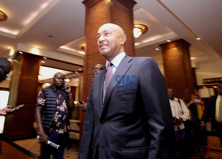 Former Gatanga MP Peter Kenneth arrives for the interview at Serena Hotel in Nairobi on May 10,2022.