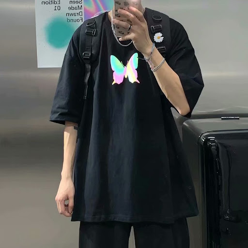 Title 6, Printed Loose Reflective Short Sleeve T-Shirt