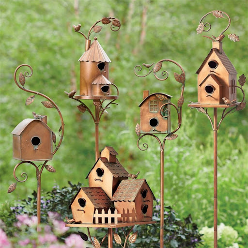 Title 6, Abstract and Traditional Style Birdhouse Garden...