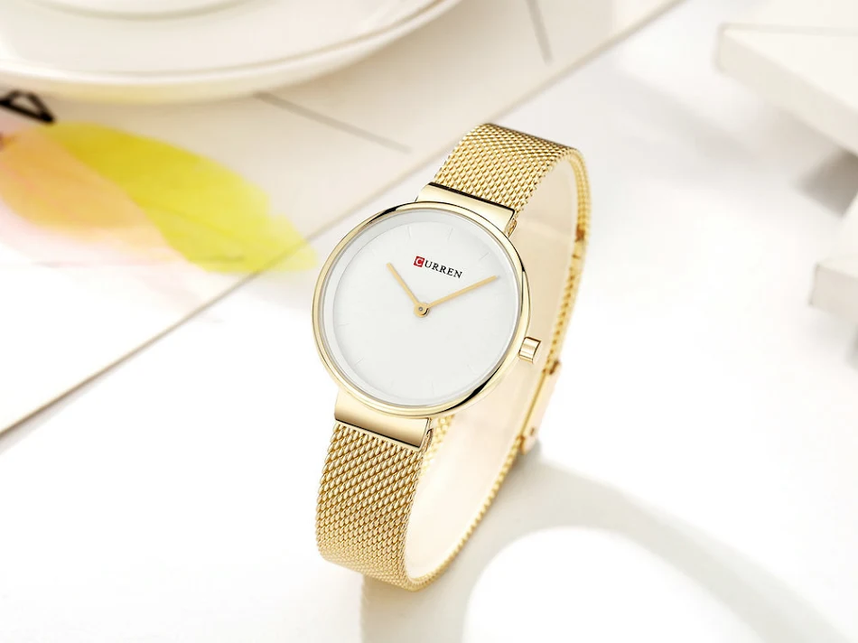 Fashion New Water Quartz Watch Women's Mesh Belt Casual Business Pointer Watch
