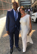 DA leader Mmusi Maimane with his wife Natalie ahead of the state of the nation address in parliament in Cape Town on February 7 2019.